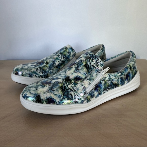 Spring Step Whispie-Tufts-Blum Blue Multi Leather Shoes Women Size 12M - Picture 1 of 11